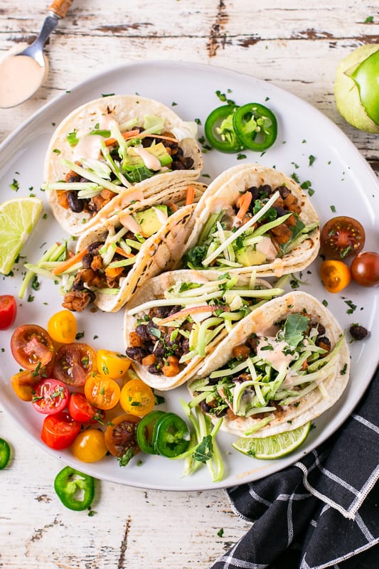 Black Bean and Butternut Squash Street Tacos with Mann's Organic Super ...